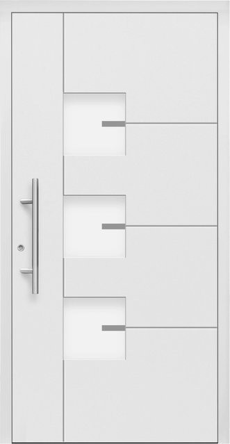 Splendoor Moderno Aluminium-Haustür mit Glaseinsatz, Weiß, Anschlag Links, B: 110 cm, H: 210 cm - Bild 1