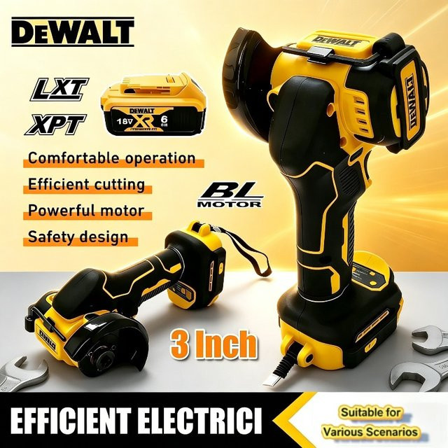 DeWalt 3 Zoll Akku-Mini-Winkelschleifer als Polier- und Schleifmaschine in Gelb, passend für DeWalt 20V Akkus - Bild 1