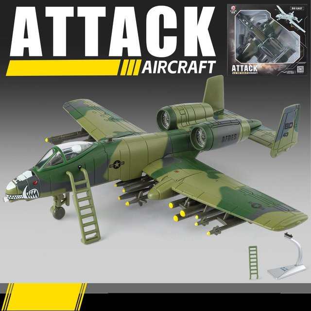 Linyi toy car A-10 Thunderbolt II Kampfjet, Spielzeugflugzeug, 1:72, Metall, ab 14 Jahren - Bild 1