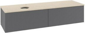 V&B Waschtischunterschrank Antao mit Frontstruktur in Anthrazit, B: 160 cm, T: 50 cm - Bild 1
