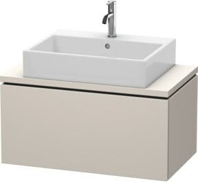 Duravit Waschtischunterschrank Compact L-Cube in Beige Tau matt mit 1 Auszug, Breite: 82 cm, Tiefe: 47,7 cm - Bild 1