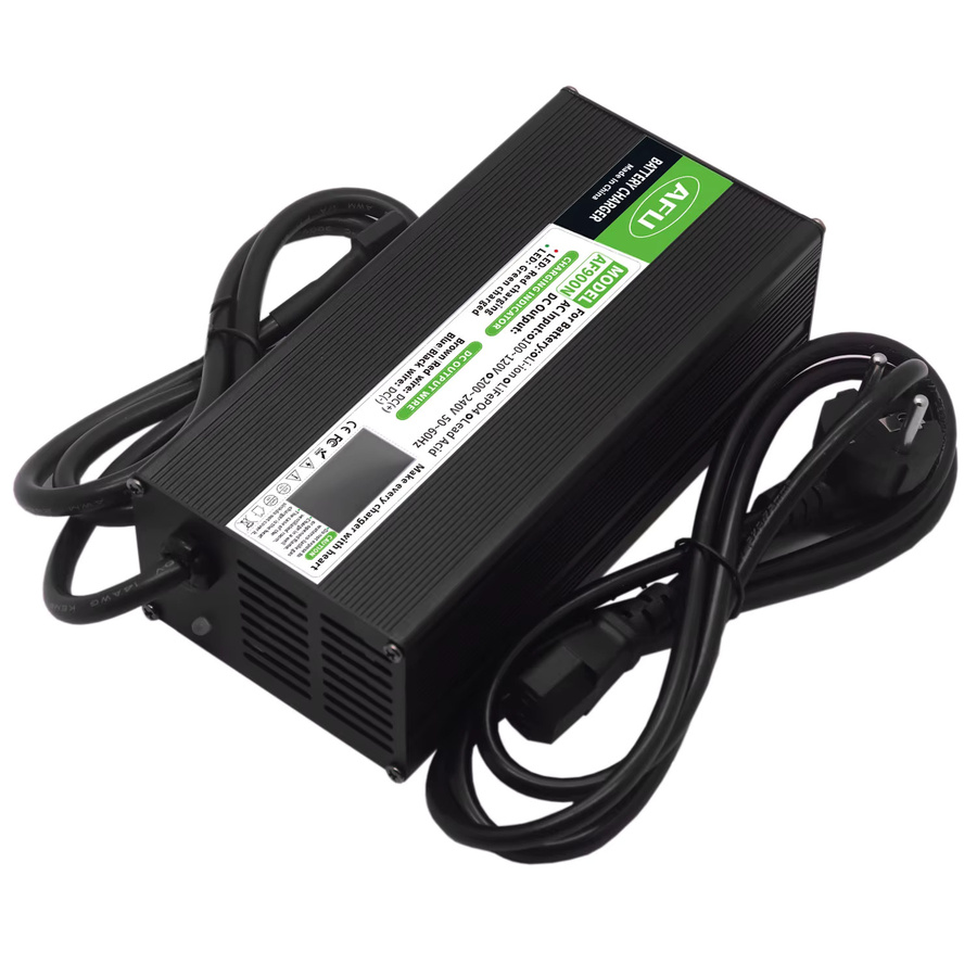 AFU LiFePO4 Batterieladegerät mit OLED-Display, 14,6V 30A Smart-Schnellladegerät für 4S 12,8V 14,4V Batterien, Schwarz - Bild 4
