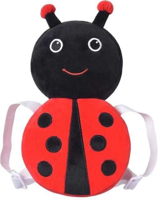 Kidsly Baby Kopfschutz Kissen als Plüsch Rucksack zur Sturzprävention in Rot und Multicolour - Bild 1