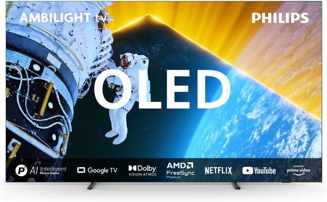 Philips 77OLED849/12 OLED Ambilight Smart TV in Schwarz, 194 cm (77 Zoll), 4K Ultra HD, 120 Hz, Sprachsteuerung - Bild 1