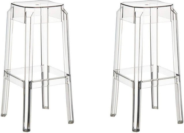 TPFLiving 2er Set Barhocker Faxi Transparent, stapelbar, Höhe: 75 cm, Breite: 36 cm, Tiefe: 36 cm - Bild 1