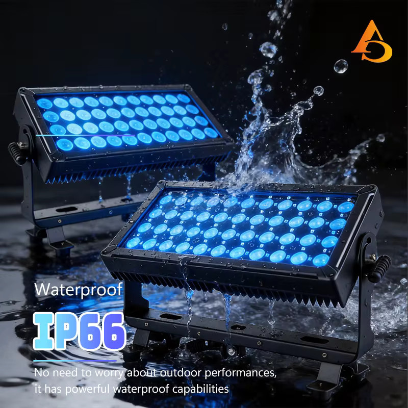 Professionelle LED Outdoor Wash Lights RGBW Pixel DMX512 mit 44x10W, IP65 wetterfest, Schwarz, B/T/H: 33,0 x 33,0 x 5,0 cm - Bild 4