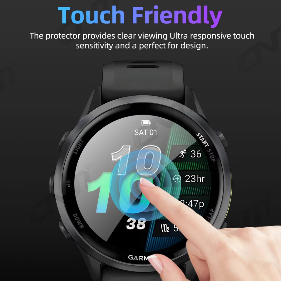 ONM 3D-Schutzfolie für Garmin Forerunner 970 570 (42 mm und 47 mm), transparente Displayschutzfolie mit vollständiger Abdeckung und kratzfestem Schutz - Bild 3