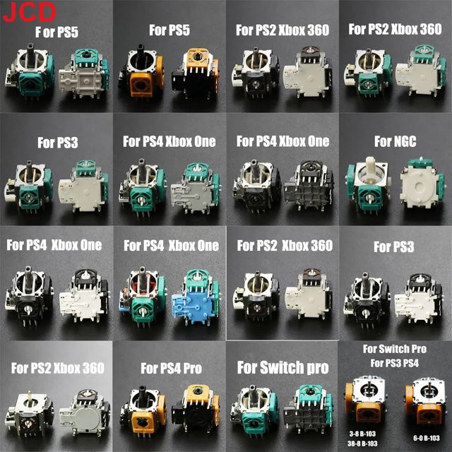 JCD 2 Stück 3D-Analog-Joystick-Module für Xbox One, Xbox 360, PS2, PS3, PS4 PRO, Nintendo Switch Pro und NGC in Multicolour - Bild 1