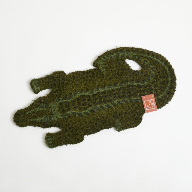 Kokos Türmatte Krokodil von BLUME2000 in Green Living, Farbe: Grün, B/T: 77,8 x 77,8 cm, Höhe: 1,0 cm - Bild 1
