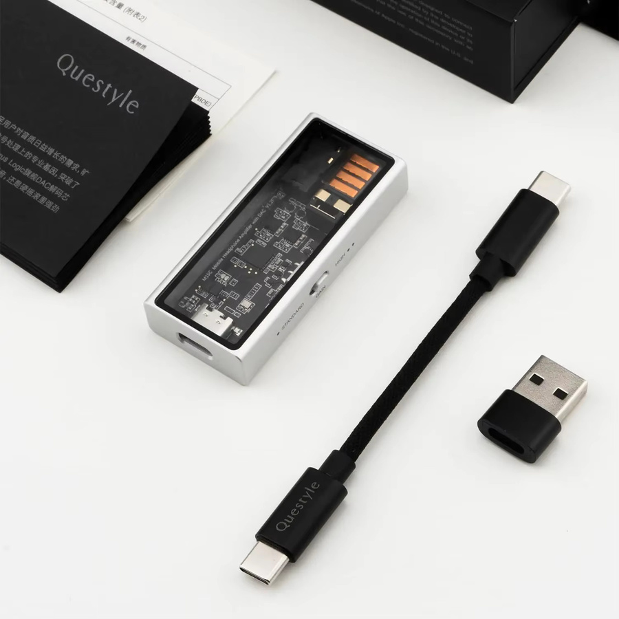 Questyle M15C Tragbarer USB DAC und Kopfhörerverstärker mit CS43198 Decoder in Silber mit USB-C Anschluss - Bild 2