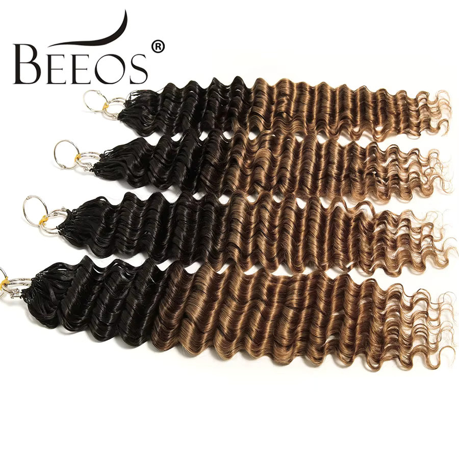 BEEOS Deep Wave Echthaar Haarverlängerung, Ombre Braun, 100 % Echthaar - Bild 4