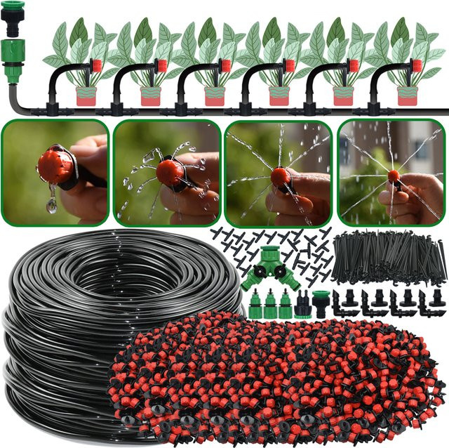 KESLA Garden 1/4'' Tropfbewässerungsset Automatisches Bewässerungssystem mit Düsen für Pflanzen, Blumen, Gemüse und Gewächshäuser - Bild 1