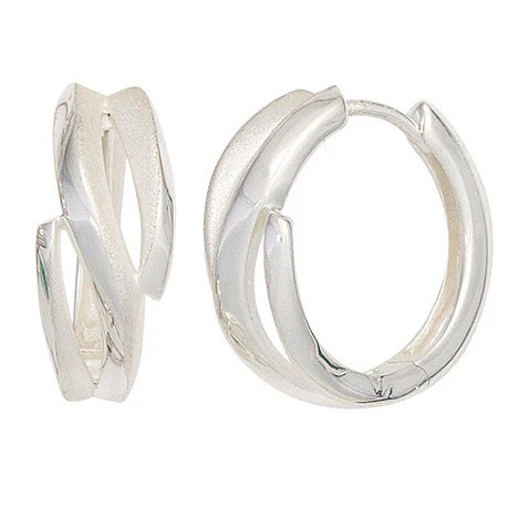 Colfem Creolen 925 Sterling Silber, mattiert, Unisex - Bild 1