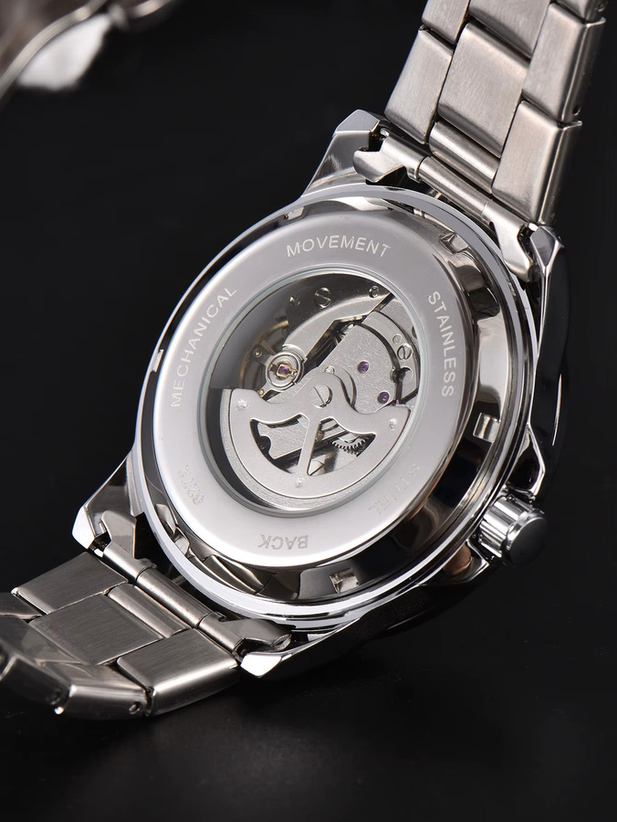 LONGLUX Armbanduhr Automatik, Edelstahl, Blau, Herren - Bild 5