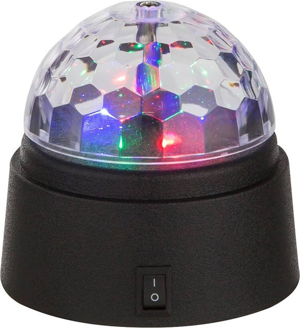 GLOBO Tischleuchte DISCO 28014 in Schwarz und Transparent, kugelförmige Effektleuchte aus Kunststoff mit RGB-Farben, Höhe: 9 cm, Breite: 9 cm, Tiefe: 9 cm - Bild 1