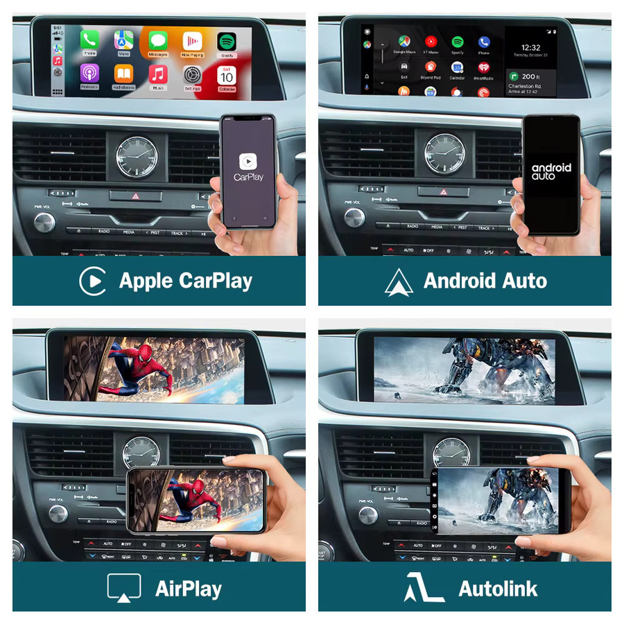 Road Top Kabelloses CarPlay für Lexus RX 2013-2017 mit Android Auto, Mirror Link und Airplay in Schwarz - Bild 1