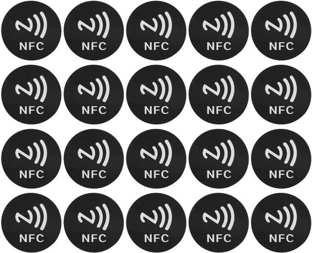 20 Stück Neoglint NFC-Sticker ID5200 Klebeetikett Rund, Durchmesser: 40 mm, Schwarz, Anti-Interferenz-Etikett aus Kunststoff - Bild 1