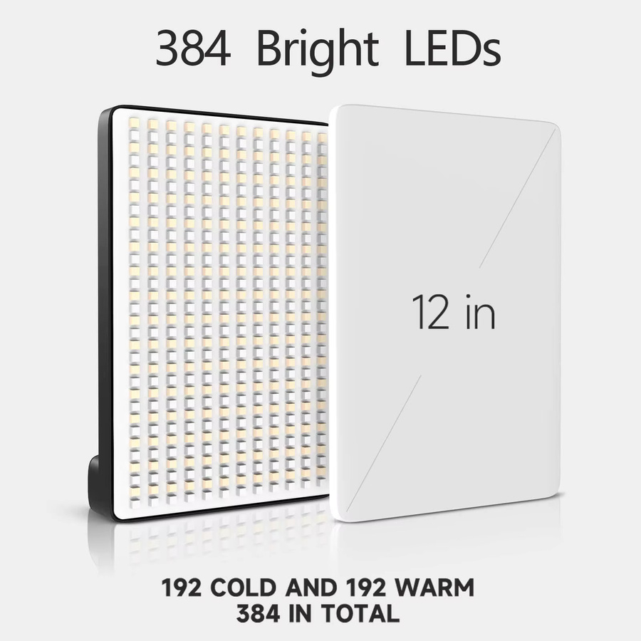 BTFOOR LED-Fotostudio Video-Fülllichtpanel mit Stativ und langem Arm in Schwarz für Live-Streaming (3000k-6500k) - Bild 3