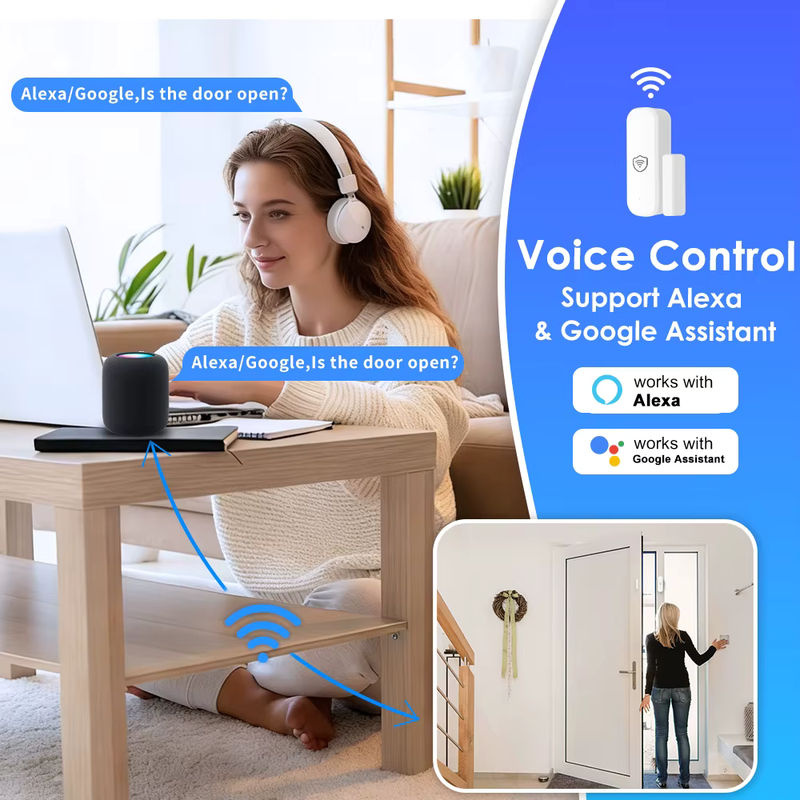 Tuya WiFi Smart Home Sicherheits-Tür- und Fenstersensor in Weiß, kompatibel mit Google Home und Alexa - Bild 3