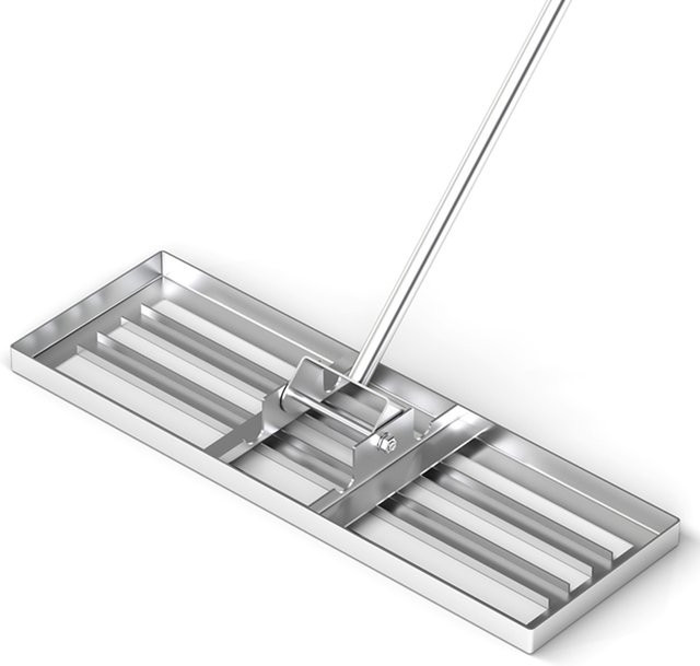 GOFLAME Metallrasenplanierer in Silber mit ergonomischem Griff zum Planieren von Sand und Erde - Bild 1