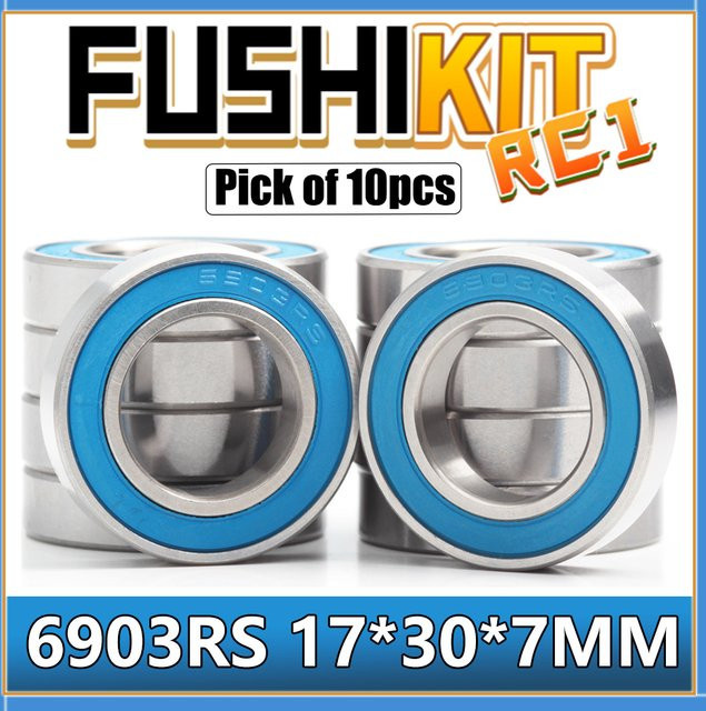 FUSHI 6903RS Wellenkugellager Set, 10 Stück, blau, versiegelt, ABEC-3, B/D/H: 17 x 30 x 7 mm - Bild 1