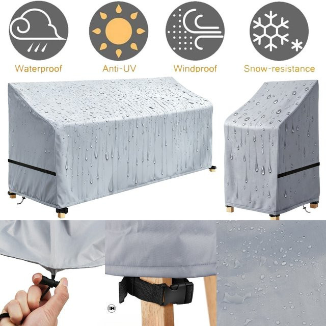Wasserdichte Gartenstuhl-Abdeckungen aus Polyester für Gartenmöbel in Schwarz und Grau - Bild 1