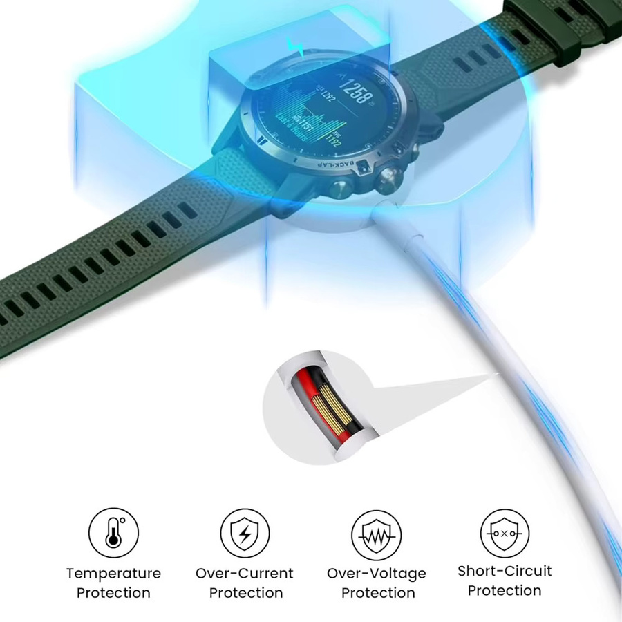 iHZCPRO USB-C Ladestation und Ladekabel für Fossil Smartwatches Gen 6, Gen 5, Gen 5E, Gen 4 sowie Michael Kors, Skagen, Falster 2 und Misfit Vapor 2, Länge: 1 m - Bild 2