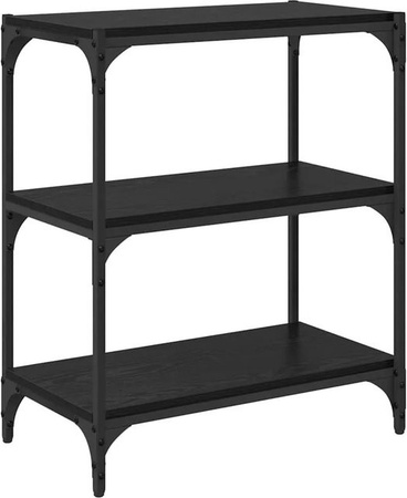 vidaXL Bücherregal in Schwarz und Eichen-Optik im Industriedesign, B/T/H: 60 x 33 x 70,5 cm