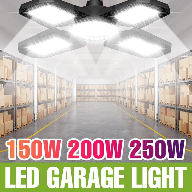 Verformbare 250W LED Garage Glühbirne E27 mit Reflektor für Werkstatt und Keller, industrielle Beleuchtung 100-277V - Bild 1