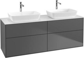 V&B Waschtischunterschrank Finion mit Wandbeleuchtung, Farbe: Weiß und Anthrazit matt, B/T/H: 160 x 50,1 x 1 cm - Bild 1