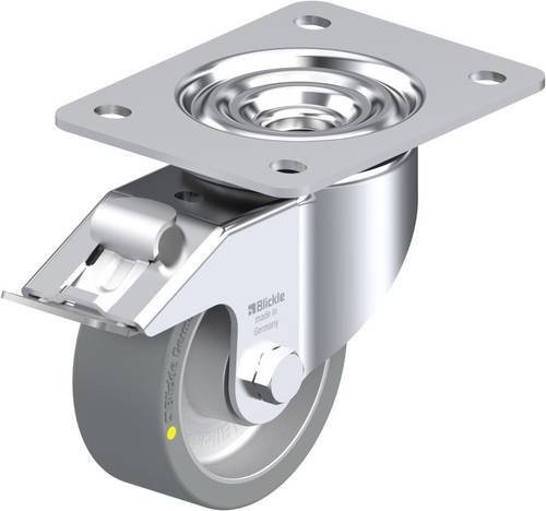 Blickle Lenkrolle mit Feststeller in Grau und Silber, Rad-Durchmesser: 100 mm, Tragfähigkeit: 350 kg - Bild 1