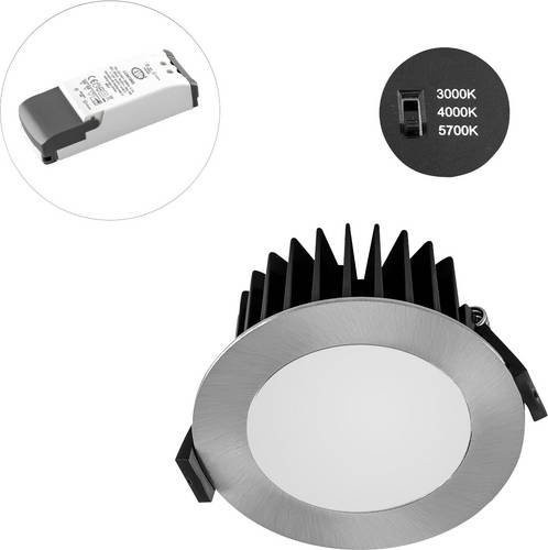 EVN L44N101325 LED-Einbauleuchte in Chrom, 10W, rund, modern - Bild 1