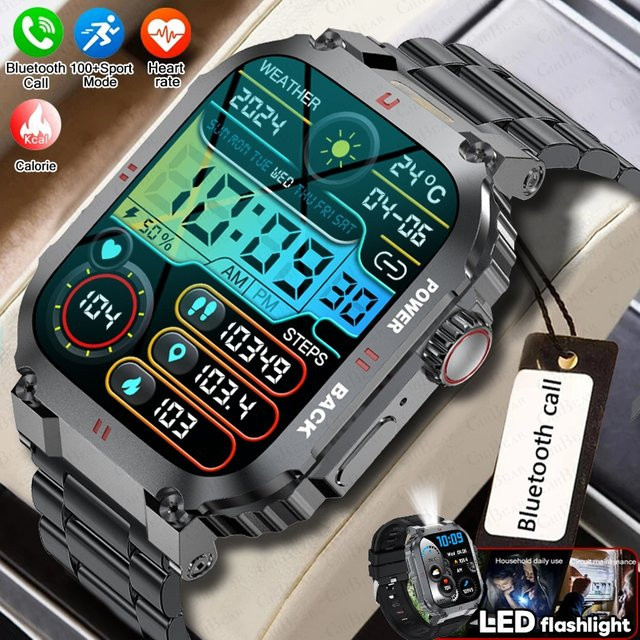 ChiBear Smartwatch, GPS, Edelstahl, Schwarz, Herren - Bild 1