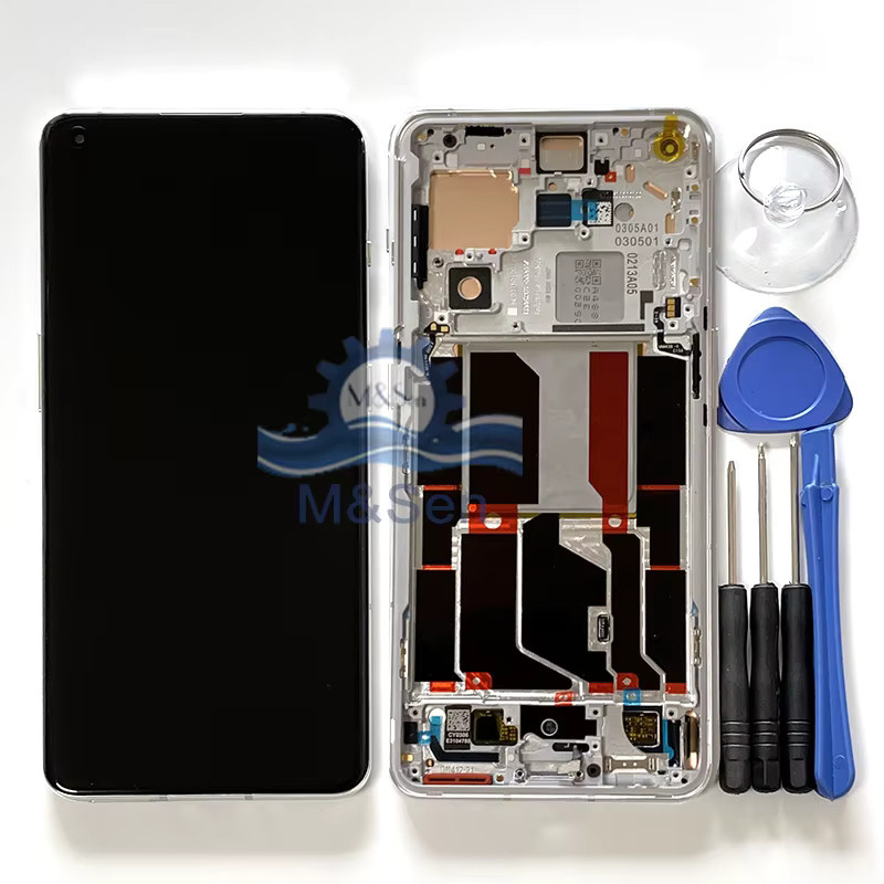 OnePlus 10 Pro NE2210 Original Amoled LCD Display Bildschirm mit Touch Panel Digitizer und Rahmen in Schwarz - Bild 1