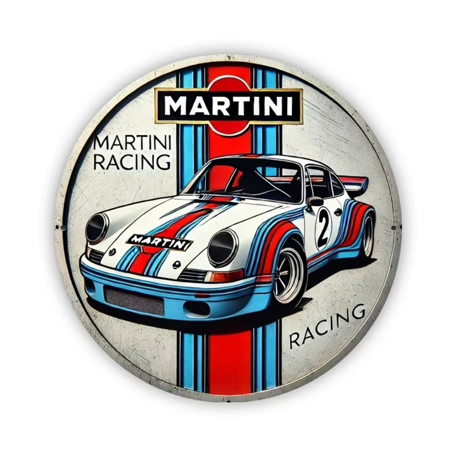 HELLOYOUNG Metallschild mit Martini-Rennmotiv als Wanddekor, B/H: 20 x 20 cm - Bild 2