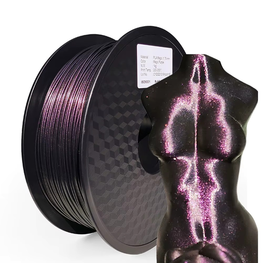 EasyThreed PLA Filament 1,75 mm Regenbogen Multicolour Purple Glitzer für FDM 3D-Drucker - Bild 2