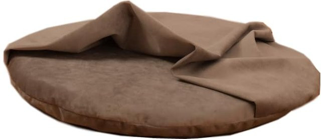 Rohrschneider Iglu Liegekissen für Haustiere mit integrierter Höhle aus Samt in Taupe, Größe 3 - Bild 1