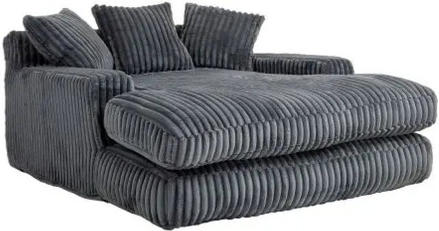 PXloue Stoffsofa aus Cord in Grau mit 3 Kissen, B/T/H: 125 x 155 x 63 cm - Bild 1