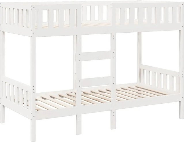 vidaXL Etagenbett aus massivem Kiefernholz in Weiß für Kinder, B/T/H: 90 x 190 x 145,5 cm - Bild 1