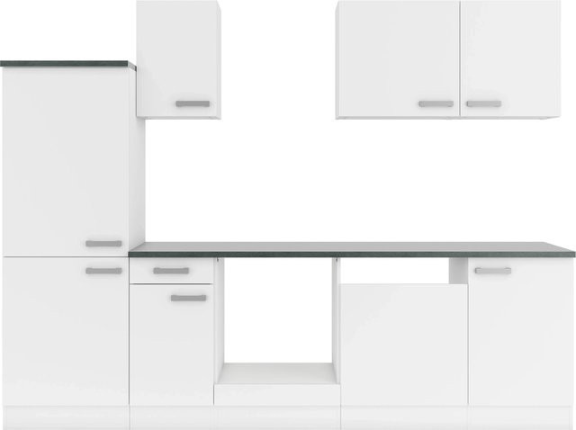 OPTIFIT Oslo214 Küchenzeile in Weiß mit modernem Design und melaminbeschichteten Qualitätsspanplatten, Breite: 270 cm - Bild 1