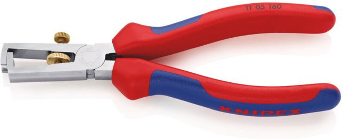 Knipex Abisolierzange 11 05 160 mit Öffnungsfeder und Mehrkomponenten-Hüllen, rot, Länge: 160 mm - Bild 2