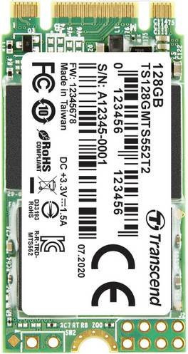 Transcend MTS552T2 128GB Interne M.2 SATA SSD Industrial TS128GMTS552T2 Schwarz - Bild 1