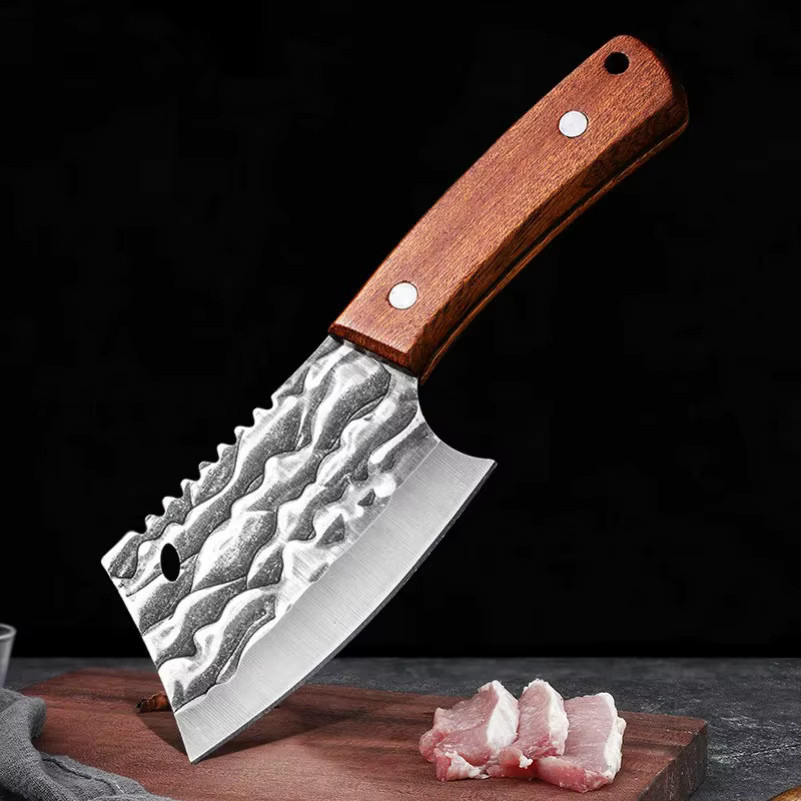 GuanQi Hackmesser aus Edelstahl mit Holzgriff in Silber und Braun - Bild 2