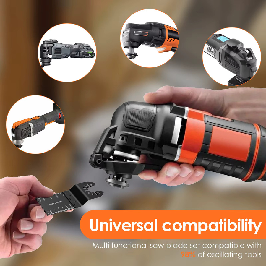 Hands DIY Multi-Tool Zubehör Set mit 56 bis 154 Stück: Universelle oszillierende Sägeblätter und Schleifpads zum Schneiden von Metall, Holz und Kunststoff - Bild 3