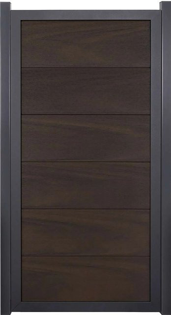 GroJaViento Zaunelement Sichtschutz Walnuss co-extrudiert mit Rahmen Anthrazit B/H: 90 x 180 cm - Bild 1
