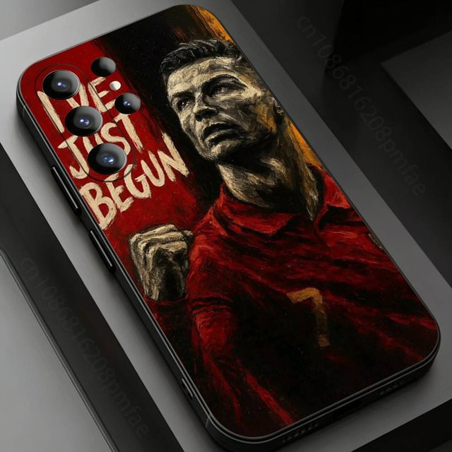 Handyhülle Fußball C-CR7 R-RonaldoS-S für Samsung Galaxy S24 S25 S26 S23 S22 S21 S20 Plus Ultra FE S20 FE in Rot - Bild 1