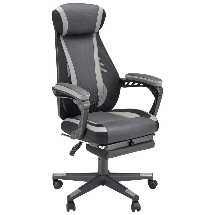 Mömax Chefsessel in Schwarz und Grau mit Kopfstütze und Fußring für dein Home-Office - Bild 2