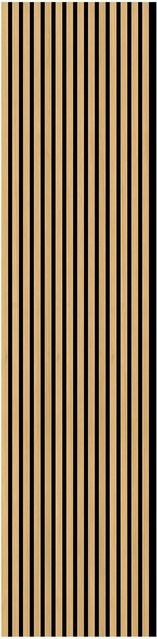 FN Acustico Akustikplatte aus PET und MDF Furniert in Eiche Natur, B: 57,25 cm, H: 240 cm, T: 1,9 cm - Bild 1