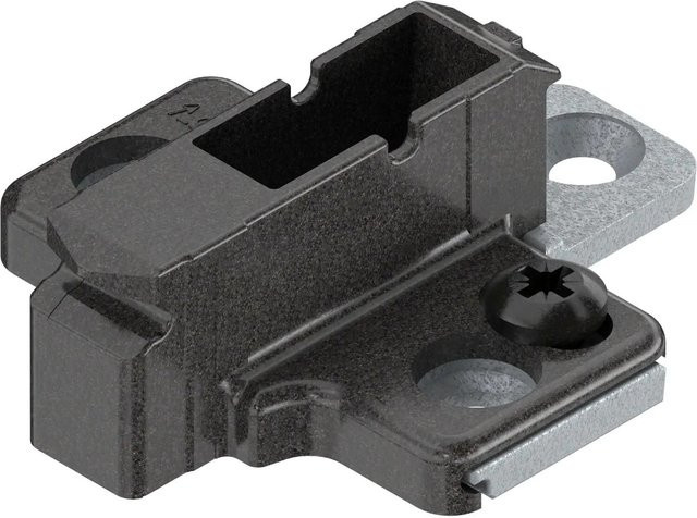 Blum Kreuzmontageplatte Clip Onyx in Schwarz mit Zink-Schrauben und 9 mm Distanz - Bild 1