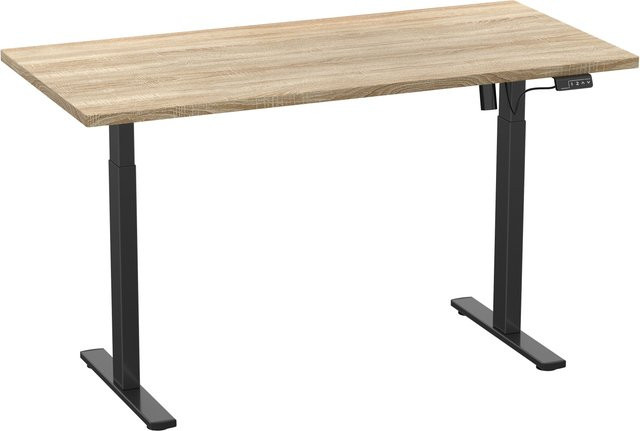 VCM Schreibtisch E-Lona höhenverstellbar in Sonoma-Eiche und Schwarz, B/T: 110 x 50 cm - Bild 1